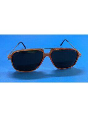 Vintage Oversized Double Bridge Brown Sunglasses Retro 70s 80s Aviator Style..